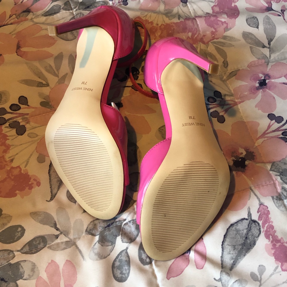 Nine West Ankle Wrap Pink Heel W/ Matching Purse - Picture 5 of 9